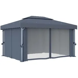 vidaXL Pavillon 4 x 3 m inkl. 4 Seitenteile Anthrazit