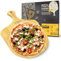 GARCON Pizzaschieber aus Holz für Pizzastein - Pizzaschaufel rund 30 cm Durchmesser für Pizza, Brot & Flammkuchen