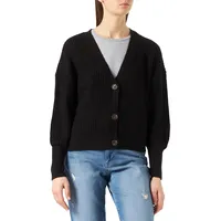 Vero Moda Damen Vmlea Ls V-Hals Manchet Cardigan Schwarz, S EU