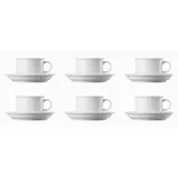 6 x Kaffeetasse 2-tlg. - THOMAS TREND - Dekor Weiß - 1 Set