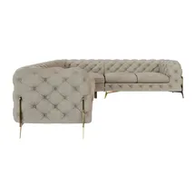 s-style möbel S-STYLE Chesterfield Ecksofa Natalie ¦ creme ¦ Maße (cm): B: 323 H: 75