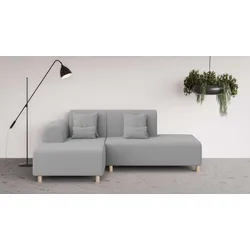 Ecksofa INOSIGN "Suyala", grau, B:258cm H:85cm T:168cm, 100% Polyester, Sofas, L-Form mit Hocker