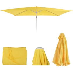 Ersatz-Bezug für Sonnenschirm Castellammare, Sonnenschirmbezug Ersatzbezug, 2x3m rechteckig Stoff/Textil 4,5kg UV 50+ ~ gelb