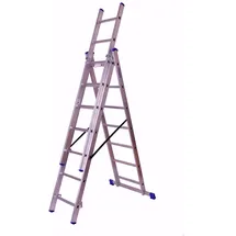 Szagato Alu-Stehleiter Schiebeleiter 3 x 7 Stufen