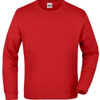James & Nicholson Basic Sweatshirt aus French-Terry rot, Gr.