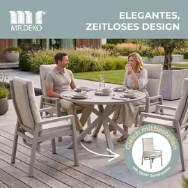 bene living Tisch Malaga Ø 120 x 76 cm Weiß/Grau