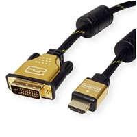 Roline GOLD Monitorkabel DVI-HDMI, ST-ST, (24+1) dual link, Retail