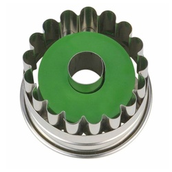 STÄDTER Ausstechform Linzer mit Auswerfer Welser-Ringerl Ø 4 cm, Edelstahl silberfarben