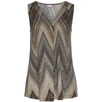 LASCANA Tanktop Damen schwarz-braun-creme bedruckt Gr.32/34