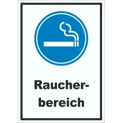 Raucherbereich Aufkleber A0 (841x1189mm)