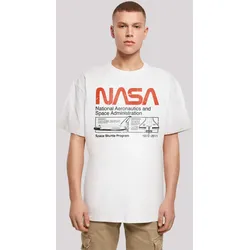 T-Shirt F4NT4STIC "NASA Classic Space Shuttle", Herren, Gr. XS, weiß, Obermaterial: 100% Baumwolle, casual, oversize, Rundhals, Kurzarm ohne Bündchen, Shirts, Print