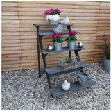 Promadino Blumentreppe groß 78 x 10 x 109 cm Grau