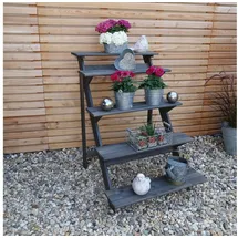 Promadino Blumentreppe groß 78 x 10 x 109 cm Grau