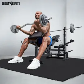 Gorilla Sports Schutzmattenset 16 Matten, Schwarz