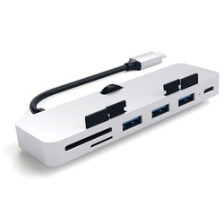 Satechi USB-C Clamp Hub Pro Multi-Port Adapter Silber