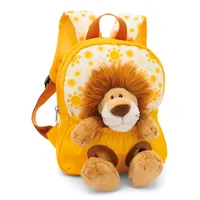 NICI 49850 Rucksack mit Plüschtier 21 x 26 cm Löwe 25cm - Kindergartenrucksack Mädchen & Jungen - Weicher Rückenbereich & verstellbare Gurte -