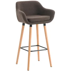 DELUKE® Barhocker mit Lehne Braun VILO - Stoffbezug, 99x55x46cm | Barhocker mit Lehne Tresenhocker Barstuhl Küchenhocker Thekenhocker hoher Stuhl