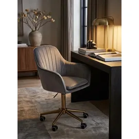KADIMA DESIGN Schalenstuhl Sandra Samtstoff grau