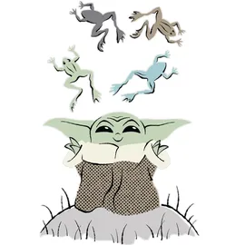 KOMAR Deco-Sticker Star Wars The Mandalorian Grogu Enchanted Frogs Braun