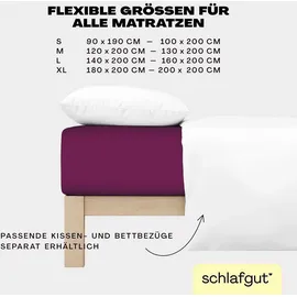 schlafgut Easy Jersey 120 x 200 - 130 x 200 cm purple deep