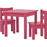 Hoppekids Kindersitzgruppe »MADS Kindersitzgruppe«, (Set, 4 tlg., 1 Tisch, 3 Stühle), pink