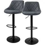 ML-Design Barhocker 2er Set, Kunstleder, Anthrazit, Metall, 37x106x47 cm, Esszimmer, Barmöbel, Barhocker