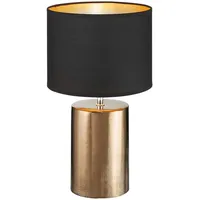 Fischer Leuchten Tischlampe Wohnzimmer Tischleuchte Keramik Nachttischlampe bronze, Textilschirm,