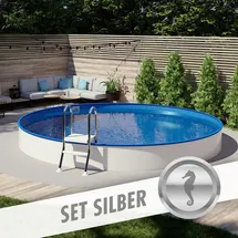 POOL Total Set SILBER Ø 5,00 x 1,20 m Folie blau 0,80 mm