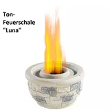 Carlo Milano Ton-Feuerschale 25 x 14 cm grau