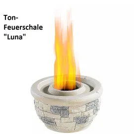Carlo Milano Ton-Feuerschale 25 x 14 cm grau