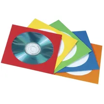 Hama CD/DVD Papierhüllen 100 farblich sortiert