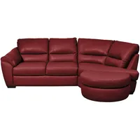 Livetastic Ecksofa, Rot, Leder, Kombination Echtleder/Lederlook, 4-Sitzer, L-Form, 273x194 cm, Made in EU, Lederauswahl, seitenverkehrt erhältlich, Wohnzimmer, Sofas & Couches, Wohnlandschaften, Ecksofas