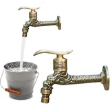 Vintage Wasserhahn Garten Drache Geschnitzt: Nizirioo Vintage Wasserhahn Langer, 1/2 Zoll Kaltwasser Waschtischarmatur Wasserhahn Wandmontage Waschmaschine, für Badezimmer Garten Küche