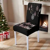DOTBUY-SHOP Stuhlhussen Weihnachten 2/4/6/8er Set 3D Weihnachten Stretch Stuhlbezug Stuhlhussen für Esszimmerstühle Waschbarer Hussen für Stühle für Stuhldekoration Restaurant (Rosa,6er Set)