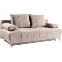 WERK2 Schlafsofa Troya Bettsofa mit Bettkasten und Federkern, Breite 210cm, 2-Sitzer Sofa und Schlafcouch mit Federkern & Bettkasten beige|gelb