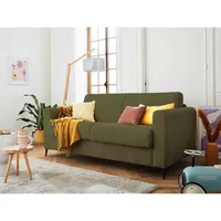 Owen - 3-sitzer sofa schlaffunktion - tägliches schlafen - 12 cm matratze - aus cordstoff - grün