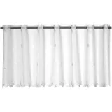 ELBERSDRUCKE Bistrogardine Sun Valley 00 weiß transparent 48x138 cm Scheibengardine Kurzgardine für Wohnzimmer Schlafzimmer Flur Küche Küchenfenster Privatsphäre Sonnenschutz195052