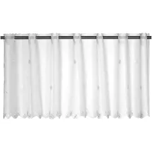 ELBERSDRUCKE Bistrogardine Sun Valley 00 weiß transparent 48x138 cm Scheibengardine Kurzgardine für Wohnzimmer Schlafzimmer Flur Küche Küchenfenster Privatsphäre Sonnenschutz195052