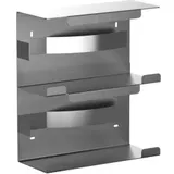 Halter für 2 Einmalhandschuh Standkartons HSH2 , Aluminium, mattsilber eloxiert