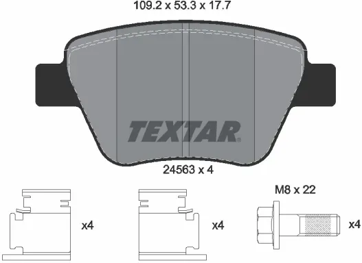 TEXTAR Bremsbelagsatz, Scheibenbremse 2456301 für VW (FAW) Audi Skoda (SVW) SEAT