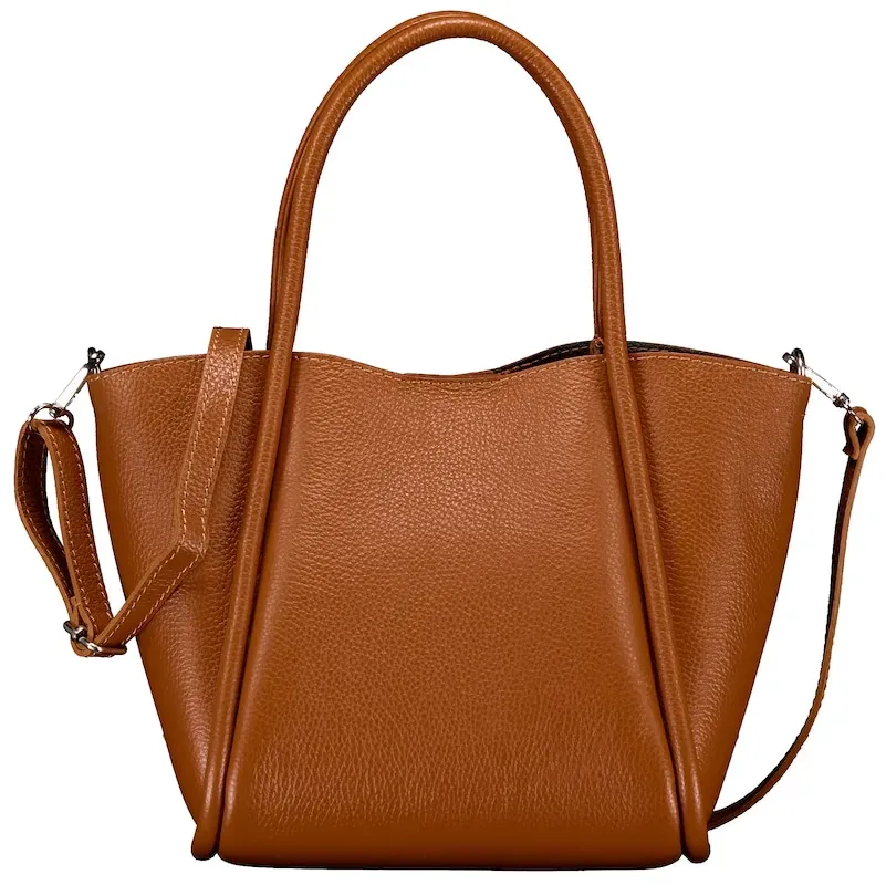 Hausfelder Manufaktur Handtasche mit herausnehmbarem Futteral Hellbraun Damen 