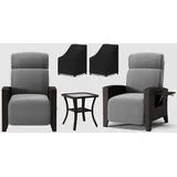 BYYBOU Relaxsessel mit Liegefunktion & Liegesessel Garden, Polyrattan Gartenmöbel Set inkl. Tisch & Abdeckung–Verstellbarer Rattansessel, ideal als Fernsehsessel, Korbsessel, Relaxliege Wohnzimmer
