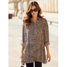 Inspirationen Longbluse schwarz-camel 50