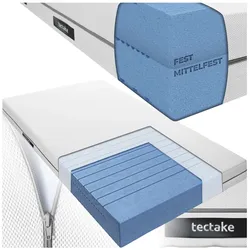 tectake® Matratze, verschiedene Größen, langlebig und formstabil, waschbarer Bezug aus atmungsaktivem 3D-Meshgewebe