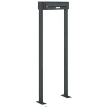 AL Briefkastensysteme 1 Fach Premium Stand Briefkasten Anlage in RAL 7016 Anthrazit Grau, Post A4, robust, wetterfest, Artikelnummer: 132P1S1P7016