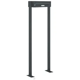 AL Briefkastensysteme 1 Fach Premium Stand Briefkasten Anlage in RAL 7016 Anthrazit Grau, Post A4, robust, wetterfest, Artikelnummer: 132P1S1P7016