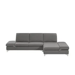 W.SCHILLIG Ecksofa braun - Webstoff Saraa ¦ grau ¦ Maße (cm): B: 314 H: 84 T: 198