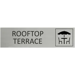 CombiCraft Aluminium Türschild Rooftop Terrace 165x45mm mit 3M-Tape