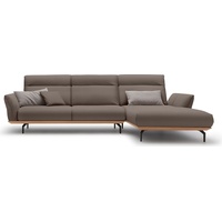 hülsta sofa Ecksofa hs.460, Sockel in Eiche, Winkelfüße in Umbragrau, Breite 318 cm beige|grau