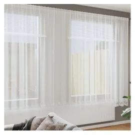 vidaXL Spitzenvorhang mit Vorhängen Weiß 245 x 500 cm Polyester